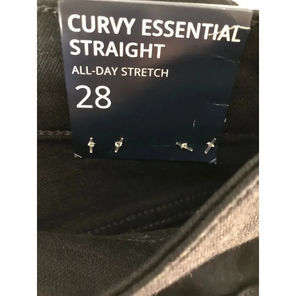 J. Crew Factory Curvy Essential Jeans Straight Leg All-Day Stretch Black NWT 28